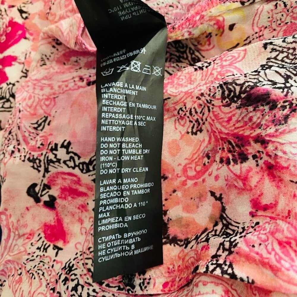 The KOOPLES Printed Pink Short Sleeve Mini Dress Size 1 (US Size 4) - Picture 9 of 10